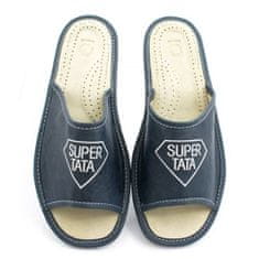 NOWO Pánské kožené pantofle super dad navy blue r. 40