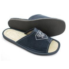 NOWO Pánské kožené pantofle super dad navy blue r. 40