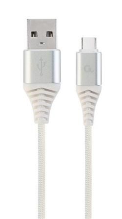 Gembird kábel nabíjací USB-C (M) na USB 2.0 (M), prémiový, opletený, 2 m, biely