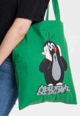 CurePink Shopping taška na rameno Krteček: Oh! (38 x 42 cm) zelená bavlna