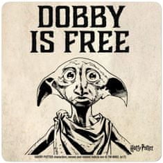 CurePink Tácek pod sklenici Harry Potter: Dobby is free (10 x 10 cm)