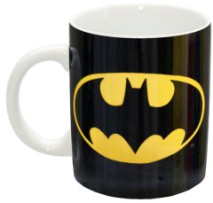 CurePink Keramický hrnek DC Comics|Batman: Logo (objem 300 ml)