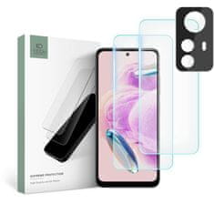 Tech-protect Tvrzené sklo Xiaomi Redmi Note 12 Pro Tech-Protect Supreme Set (2 ks sklo + 1 ks fotoaparát) čiré