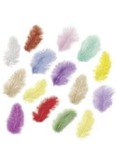 HEYDA Dekorativní peříčka Marabu mix - pastelové barvy 15 ks / 5 cm