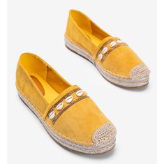 Hořčicové espadrilky s mušlemi Sea Side velikost 39