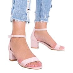 Růžové sandály na nízkém jehlovém podpatku velikost 40