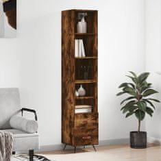 Greatstore Skříň highboard kouřový dub 34,5 x 34 x 180 cm kompozitní dřevo