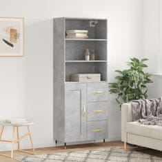 Vidaxl Skříň highboard betonově šedá 69,5x34x180 cm kompozitní dřevo