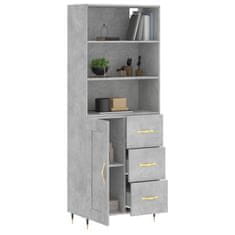 Greatstore Skříň highboard betonově šedá 69,5x34x180 cm kompozitní dřevo