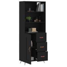 Greatstore Skříň highboard černá 69,5 x 34 x 180 cm kompozitní dřevo