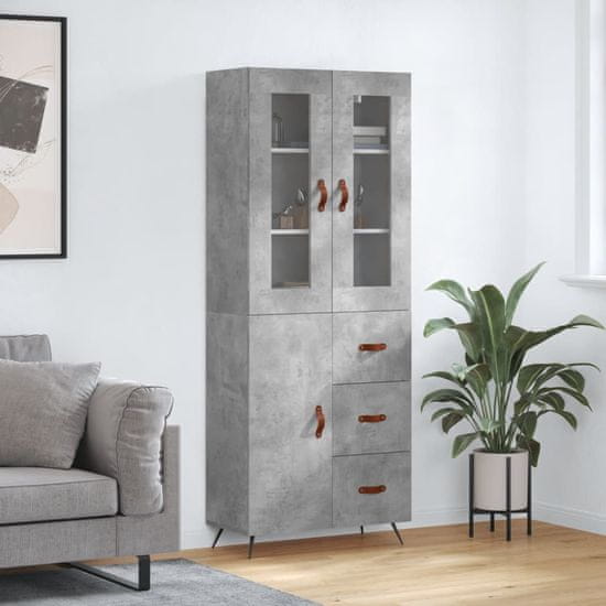 Vidaxl Skříň highboard betonově šedá 69,5x34x180 cm kompozitní dřevo