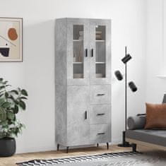 Greatstore Skříň highboard betonově šedá 69,5x34x180 cm kompozitní dřevo