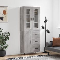 Greatstore Skříň highboard šedá sonoma 69,5 x 34 x 180 cm kompozitní dřevo