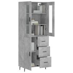 Greatstore Skříň highboard betonově šedá 69,5x34x180 cm kompozitní dřevo