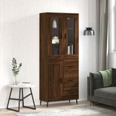 Greatstore Skříň highboard hnědý dub 69,5 x 34 x 180 cm kompozitní dřevo