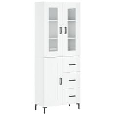 Vidaxl Skříň highboard lesklá bílá 69,5 x 34 x 180 cm kompozitní dřevo