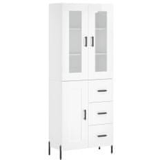 Vidaxl Skříň highboard lesklá bílá 69,5 x 34 x 180 cm kompozitní dřevo