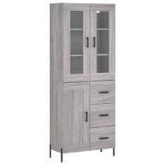 Vidaxl Skříň highboard šedá sonoma 69,5 x 34 x 180 cm kompozitní dřevo