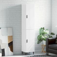 Greatstore Skříň highboard bílá s vysokým leskem 34,5x34x180 cm kompozit