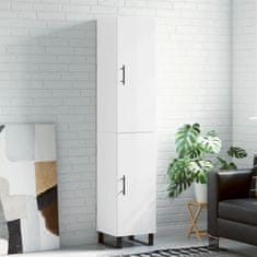 Greatstore Skříň highboard bílá s vysokým leskem 34,5x34x180 cm kompozit