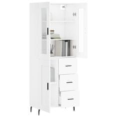 Greatstore Skříň highboard bílá 69,5 x 34 x 180 cm kompozitní dřevo