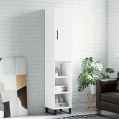 Greatstore Skříň highboard bílá s vysokým leskem 34,5x34x180 cm kompozit