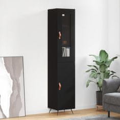 Greatstore Skříň highboard černá 34,5 x 34 x 180 cm kompozitní dřevo