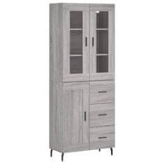 Vidaxl Skříň highboard šedá sonoma 69,5 x 34 x 180 cm kompozitní dřevo