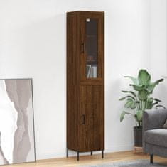 Greatstore Skříň highboard hnědý dub 34,5 x 34 x 180 cm kompozitní dřevo