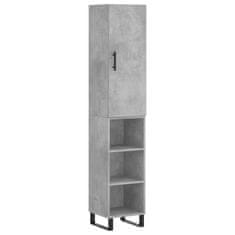 Vidaxl Skříň highboard betonově šedá 34,5x34x180 cm kompozitní dřevo