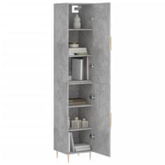 Greatstore Skříň highboard betonově šedá 34,5x34x180 cm kompozitní dřevo