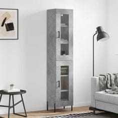 Greatstore Skříň highboard betonově šedá 34,5x34x180 cm kompozitní dřevo