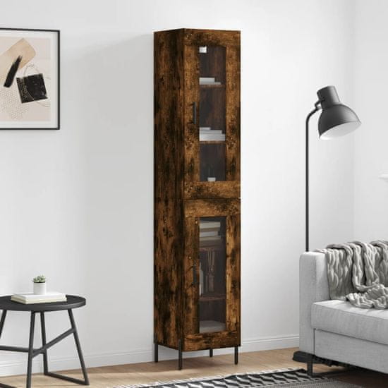 Greatstore Skříň highboard kouřový dub 34,5 x 34 x 180 cm kompozitní dřevo