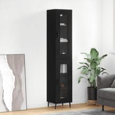 Greatstore Skříň highboard černá 34,5 x 34 x 180 cm kompozitní dřevo