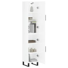 Greatstore Skříň highboard bílá s vysokým leskem 34,5x34x180 cm kompozit