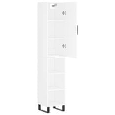 Greatstore Skříň highboard bílá s vysokým leskem 34,5x34x180 cm kompozit