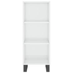 Greatstore Skříň highboard bílá s vysokým leskem 34,5x34x180 cm kompozit