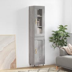 Greatstore Skříň highboard šedá sonoma 34,5 x 34 x 180 cm kompozitní dřevo