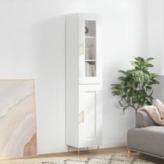 Greatstore Skříň highboard bílá s vysokým leskem 34,5x34x180 cm kompozit