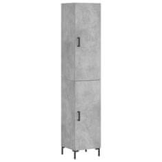 Greatstore Skříň highboard betonově šedá 34,5x34x180 cm kompozitní dřevo