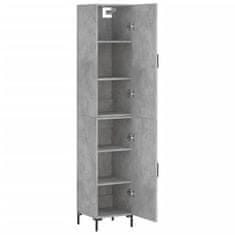 Greatstore Skříň highboard betonově šedá 34,5x34x180 cm kompozitní dřevo