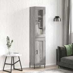 Greatstore Skříň highboard šedá sonoma 34,5 x 34 x 180 cm kompozitní dřevo