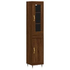 Vidaxl Skříň highboard hnědý dub 34,5 x 34 x 180 cm kompozitní dřevo