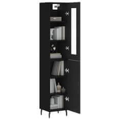 Greatstore Skříň highboard černá 34,5 x 34 x 180 cm kompozitní dřevo