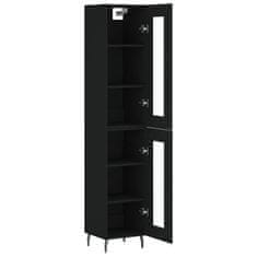 Greatstore Skříň highboard černá 34,5 x 34 x 180 cm kompozitní dřevo