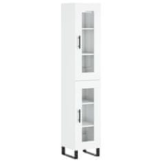 Greatstore Skříň highboard bílá s vysokým leskem 34,5x34x180 cm kompozit