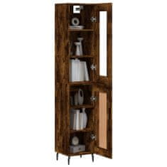 Greatstore Skříň highboard kouřový dub 34,5 x 34 x 180 cm kompozitní dřevo