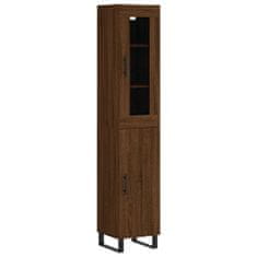 Greatstore Skříň highboard hnědý dub 34,5 x 34 x 180 cm kompozitní dřevo