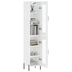 Greatstore Skříň highboard bílá s vysokým leskem 34,5x34x180 cm kompozit