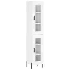 Vidaxl Skříň highboard bílá s vysokým leskem 34,5x34x180 cm kompozit